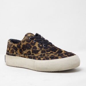 ALLSAINTS Mercia Leopard Print Animal Hair Sneakers Size 39EU - 9US Womens